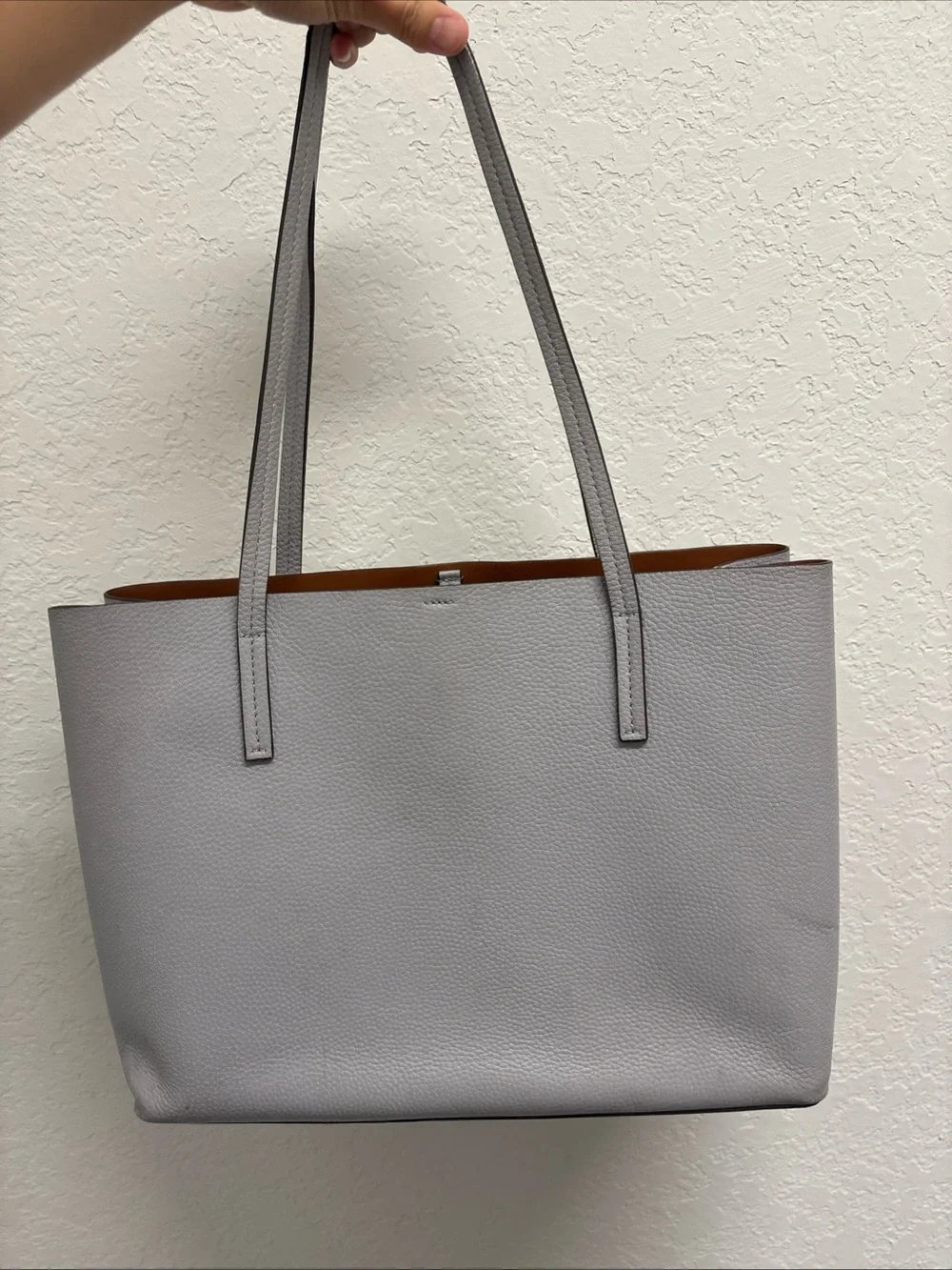 Tory Burch Gray Leather Tote Bag